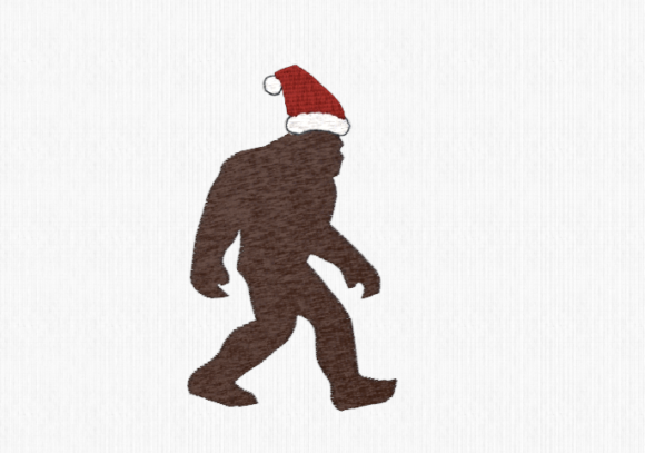 Bigfoot with Santa Hat