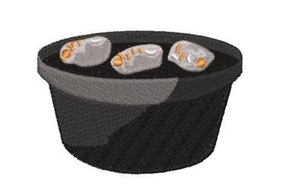 Dutch Oven Filled with Glowing Charcoal