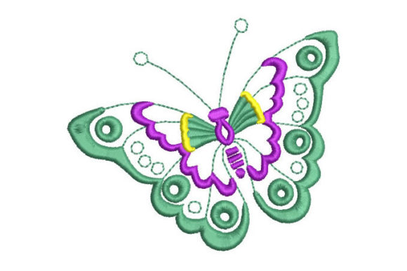 Flying Green Butterfly