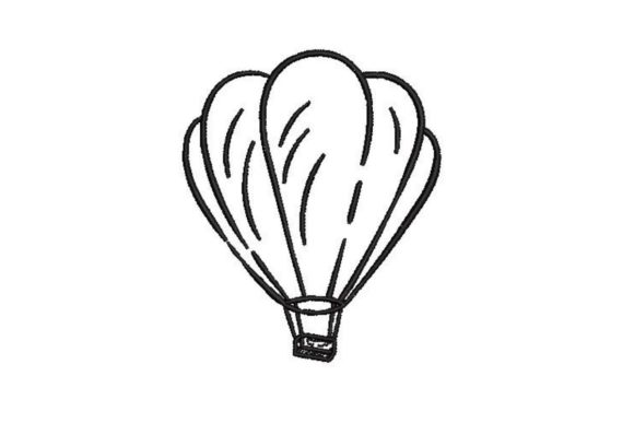Hot Air Balloon Line Art