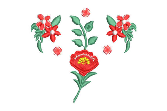 Red Flowers with Leaves