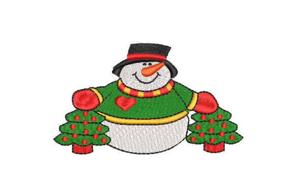 Snowman with Christmas Tree